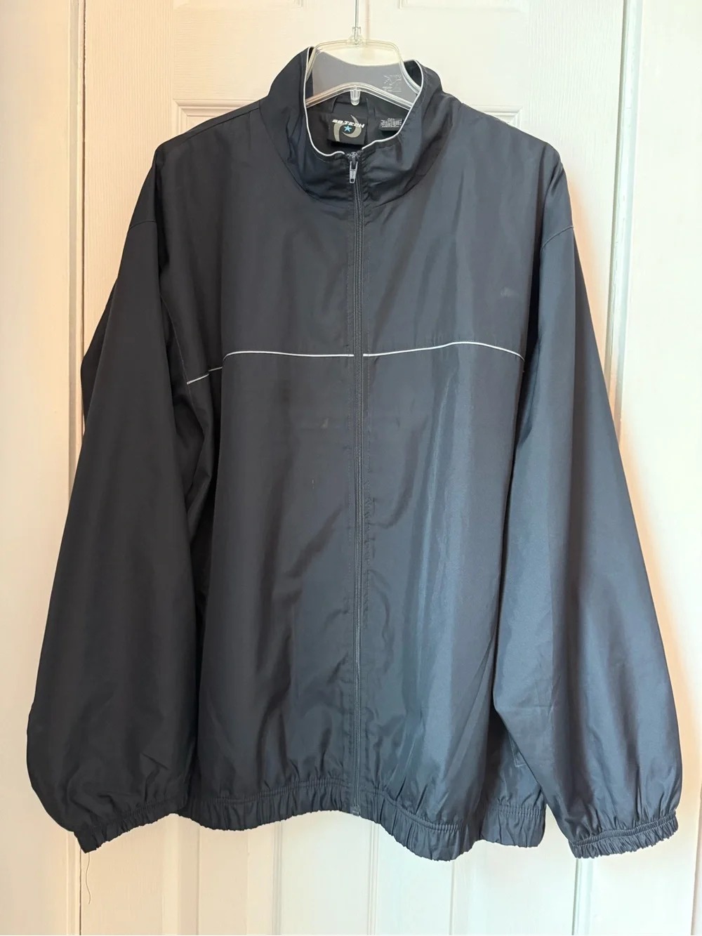 SB Tech Big Man Full-Zip Windbreaker Jacket elastic hem cuffs lightweight XXL